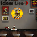 Round Cartoon Hot Rod Metal Plate Tin Sign Plaque for Pub Club Cafe Art (2)