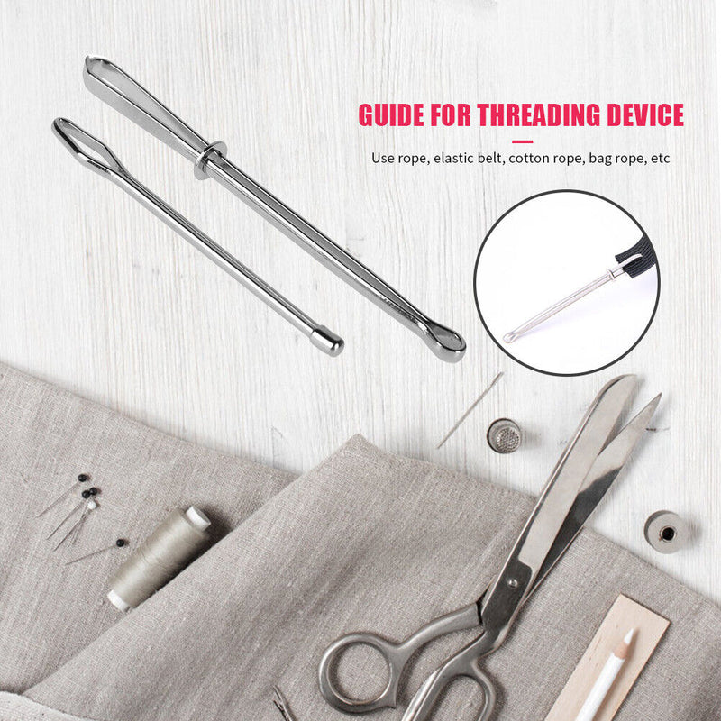2pcs Stainless Steel Bodkin Wear Elastic Rope Threaders Guide Belt Wearing Tools