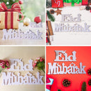 Eid Mubarak Wooden Letter Ornament Islamic Ramadan Decors Supply Dining R6Q6