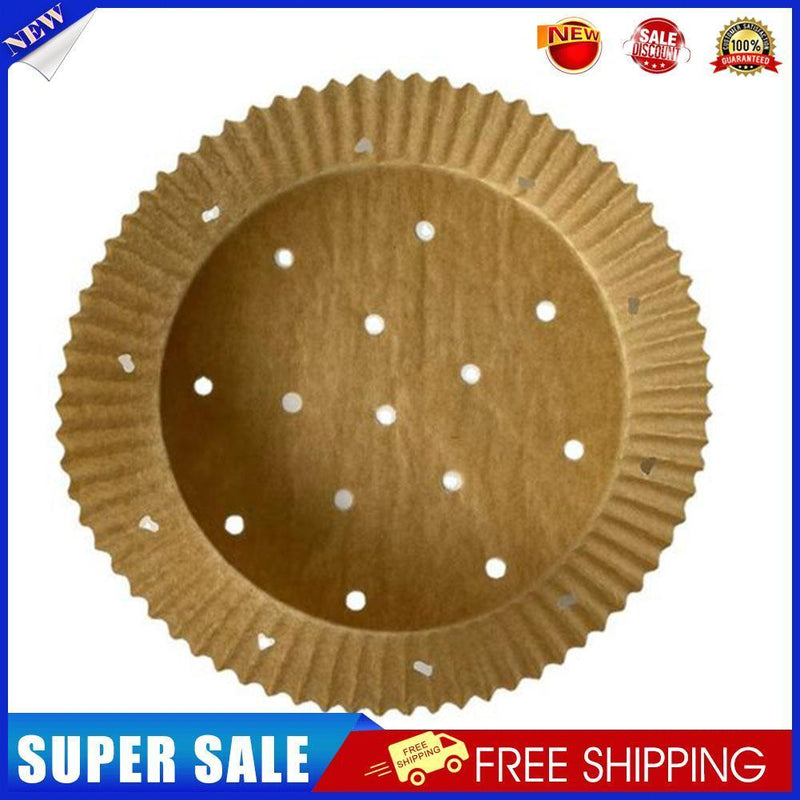 50pcs Air Fryer Disposable Paper Liner Non-Stick Steamer Baking Mat (Brown)
