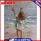 Oil Paint By Numbers Sea Girl Frameless Picture Craft Kit for Home Living Room