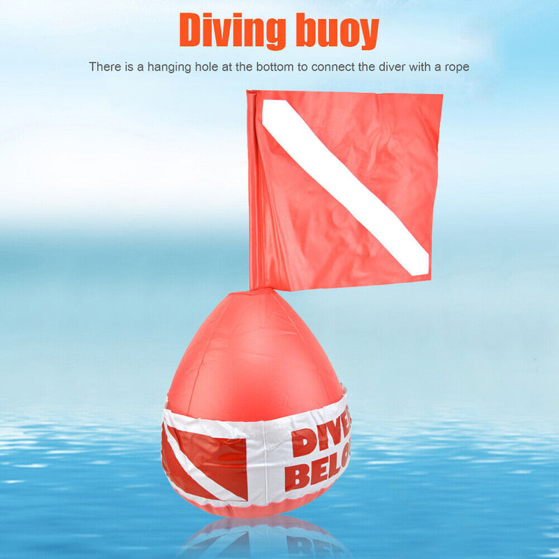PVC Floating Buoy with Dive Flag Scuba Diving Flag Surface Marker Buoy Sign