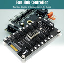 12V 3/4 Pin Cooling Fan Hub PC Chassis LED Temperature Display Controller Newly