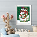 Christmas Snowman Oil Paint By Numbers DIY Drawing Hand Painted Wall Art Craf