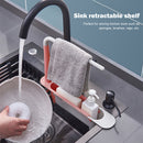 Telescopic Sink Storage Rack Holder Adjustable 2-in-1 Sink Organizer (Red) Newly