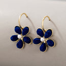 Elegant Flowers Stud Earrings Fashion Autumn Women Metal Dangle Drop Ear Jewelry