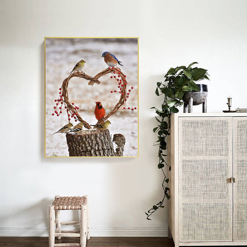 Love Birds Colouring Oil Canvas Picture DIY Hand Painted Paint By Numbers Kit