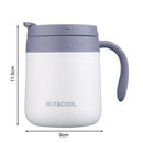 350ml Stainless Steel Vacuum Flask Handle Lid Portable Water Cup (White)