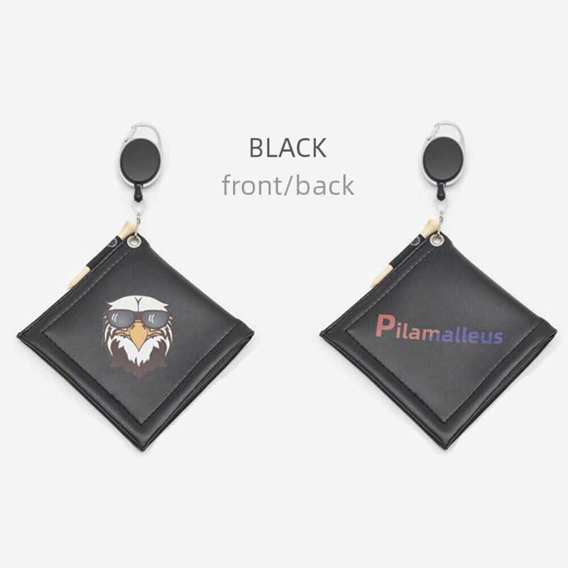 Golf Ball Cleaning Towel Sports Golf Club Head Wiping Cloth Cleaner (Black)