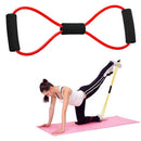 8 Word Rubber Yoga Fitness Chest Expander Rope Workout Equipment (Red) Newly