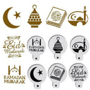 Pet Eid Mubarak Coffee Spray Stencils Cookie Cake Mold Mubarak Ramadan Q9V1