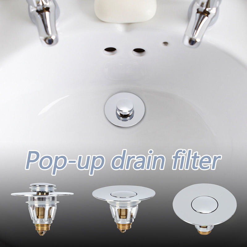 Universal Drain Filter 1.1 - 1.34 inch Push Drain Plug Strainer Kit (One) Newly