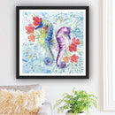 5D DIY Diamond Painting Hippocampus Kits Full Round Drill Wall Rhinestone Decor