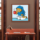 Cat Full Round Drill Home Decoration Ornament for Living Room Cartoon