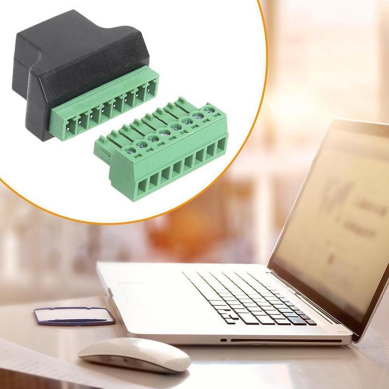 RJ45 Ethernet Female to 8 Pin Screw Terminal Adapter Connector for CCTV DVR