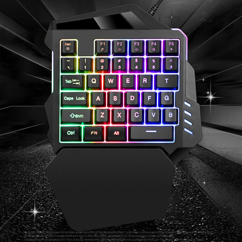 G94 One Handed Gaming Keyboard 35 Keys Wired Membrane Gaming Keypad for PC
