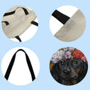 Dog wreath Printed Shoulder Shopping Bag Casual Large Tote Handbag 40*40CM