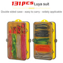 131pcs Simulation Crankbait Fishing Lures with Storage Box Artificial Soft Bait