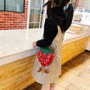 Cute Cartoon Strawberry Crossbody Bag Girl Kids PU Shoulder Small Money Pouch