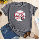 Independence Day Print Baseball Letter T-Shirt (Grey M)