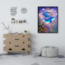 Undersea Dolphin Full Round Drill Rhinestone Picture Home Decoration 12x16 inch
