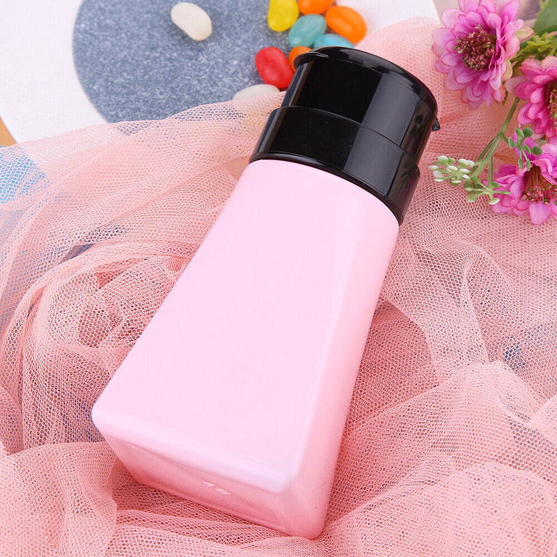 220ml Empty Lockable Pump Dispenser Nail Polish Gel Cleaner Liquid Press Bott