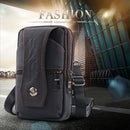 Portable Men Mobile Phone Pockets Leather Belt Clip Bag Pure Color Shoulder Bag