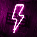 Flash Shaped Neon Lights USB Battery Operated Hanging Night Lamp (Pink) Newly