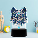 DIY Wolf Diamond Painting LED Light Embroidery Night Lamp Home Desk Decor Newly