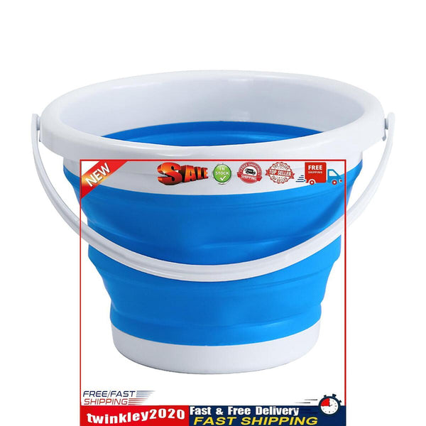 Foldable Bucket with Handle-Silicone Outdoor Portable Fishing Bucket (10L) Newly