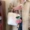 Women Soft Plush Cute Female Totes Handbags Cherry Bags Shopping Bags