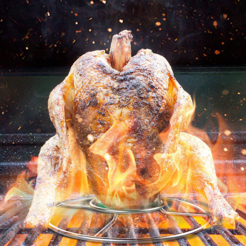 Stainless Steel Chicken Grill Stands Chicken Roasting Rack for Outdoor Picn