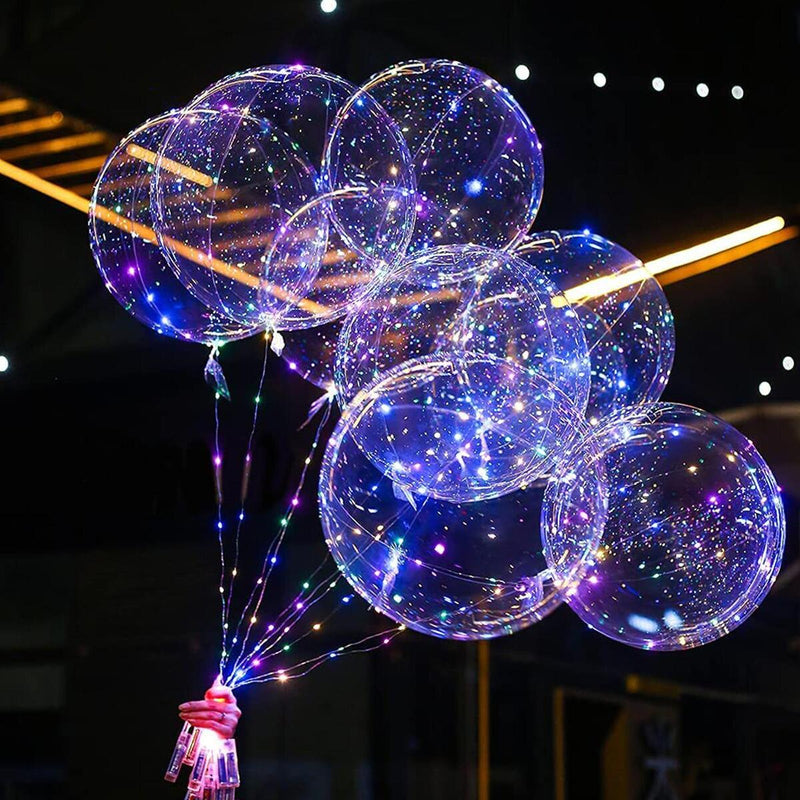 LED Luminous Transparent Bobo Balloon Bouquet Rose Ball Valentine's Day Decor U.