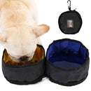 Canvas Drinking Feeding Bowl Feeding Bag Collapsible Outdoor Pet Double Bowl