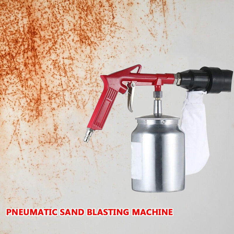 Pneumatic Sandblaster Spray Gun Anti-rust Sand Blasting Power Tools Kit Newly