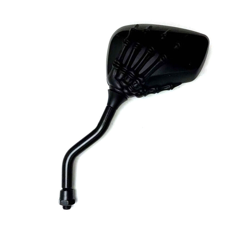 Skeleton Hand Motorcycle Mirrors 10mm 8mm Thread Universal 1 Pair (Black) Newly
