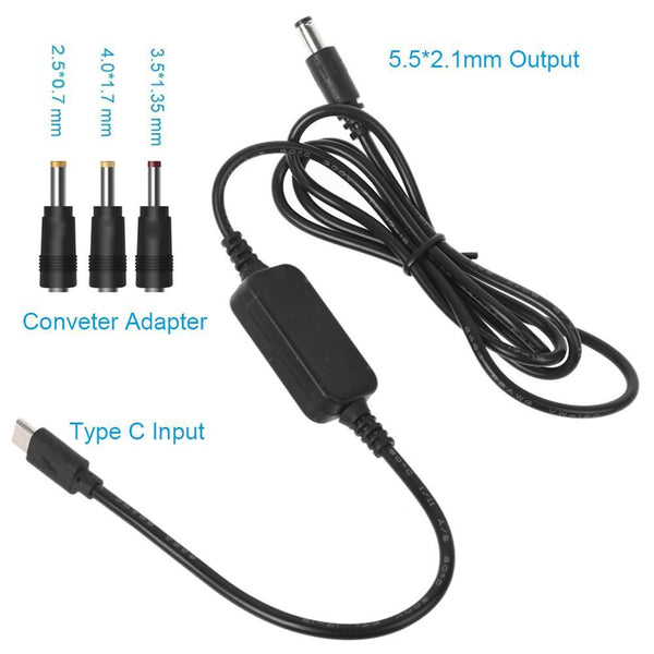 CCTV Camera USB C Conveter Type C Cable PD to DC 12V 2.5/3.5/4.0/5.5mm Adapter