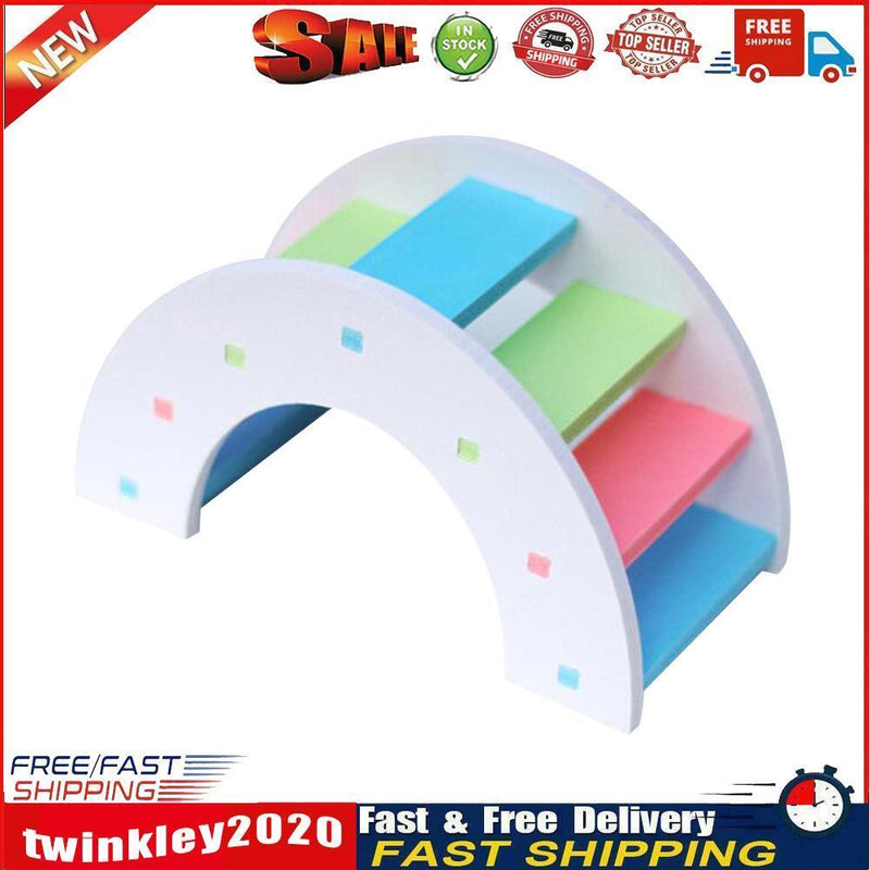 Wooden Hamster Small Animal Climbing Exercise Toys (Rainbow Bridge White) Newly