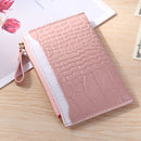 Retro Women PU Alligator Pattern Card Holder Contrast Color Wallet (Pink)