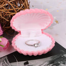 Lovely Women Shell Shape Ring Box Earring Bracelet Jewelry Case Gift (Pink)
