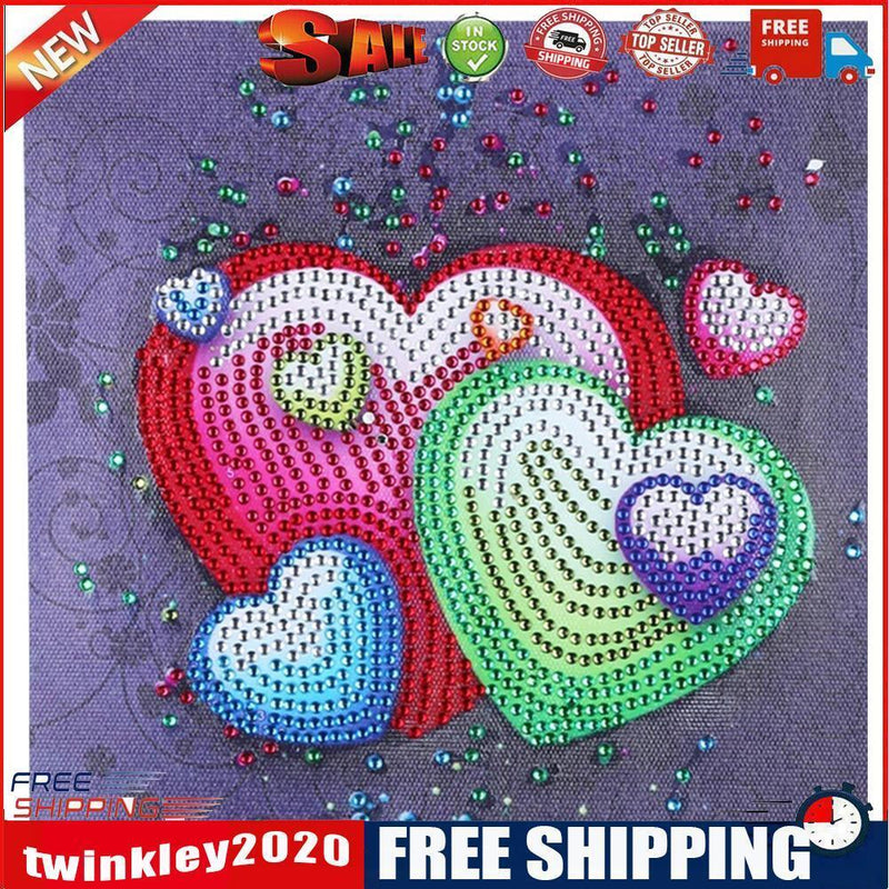 5D DIY Special-shaped Diamond Painting Cross Stitch Embroidery (H030 Heart)