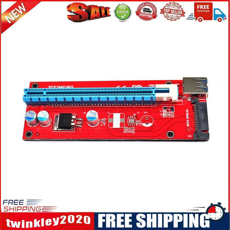 USB 3.0 PCI-E Express 1x to16x Extender Riser Card Adapter SATA 15PIN Power