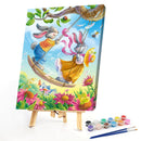 Swing Rabbits Oil Paint By Numbers Kits DIY Craft Coloring Drawing Home Decor