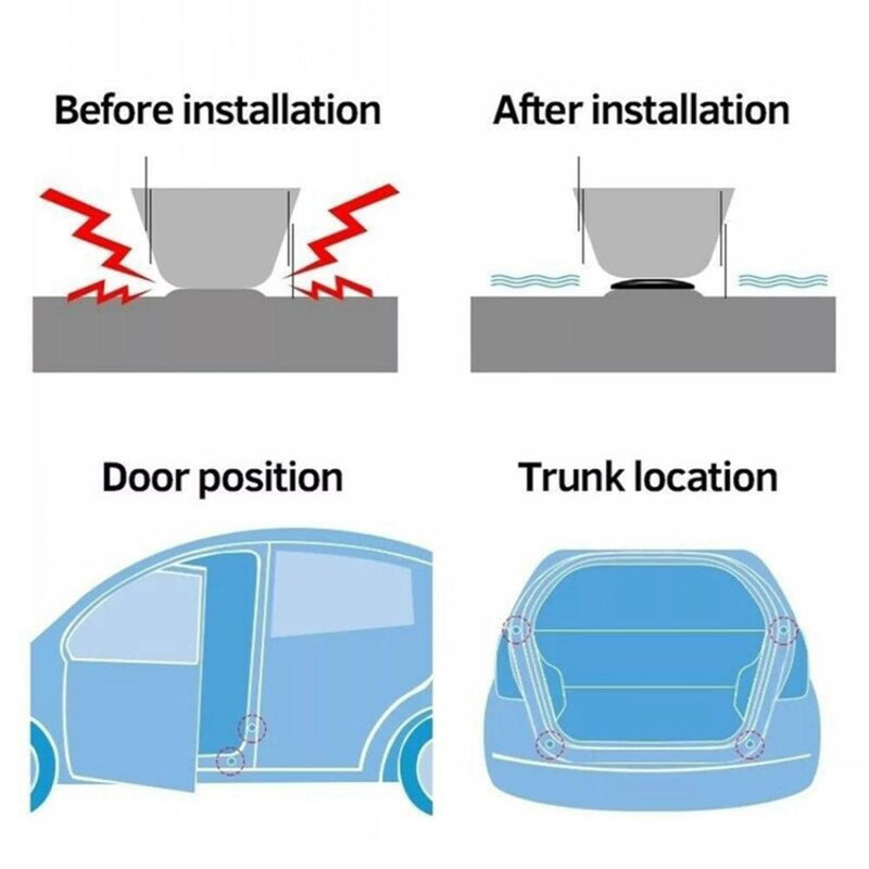 10pcs Anti-collision Pad Car Door Closing Anti-shock Stickers (Luminous Car)