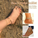 Fashion 3-Layer Anklet Crystal Bead Bracelet For Women X8Z9 2Q6W Jewelry W1Y2