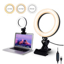 Video Conference Lighting Kit Clip on 6 inch Ring Light for Laptop Monitor Newly