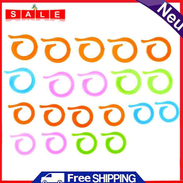 20pcs Colorful Plastic Pens Sweater Brand Buckle Needle Knitting Hand Tools g