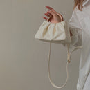 Korean Cloud Clutch Bag Pleated Handbag Women PU Solid Small Purse Crossbody Bag
