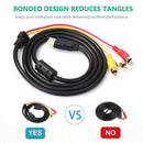 HDMI-Compatible to RCA Cable HDMI-Compatible Male to 3RCA AV Male Adapter