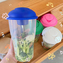 Portable Cup with Fork - Low-cal Food Container for Cereal Oatmeal (Blue) Newly